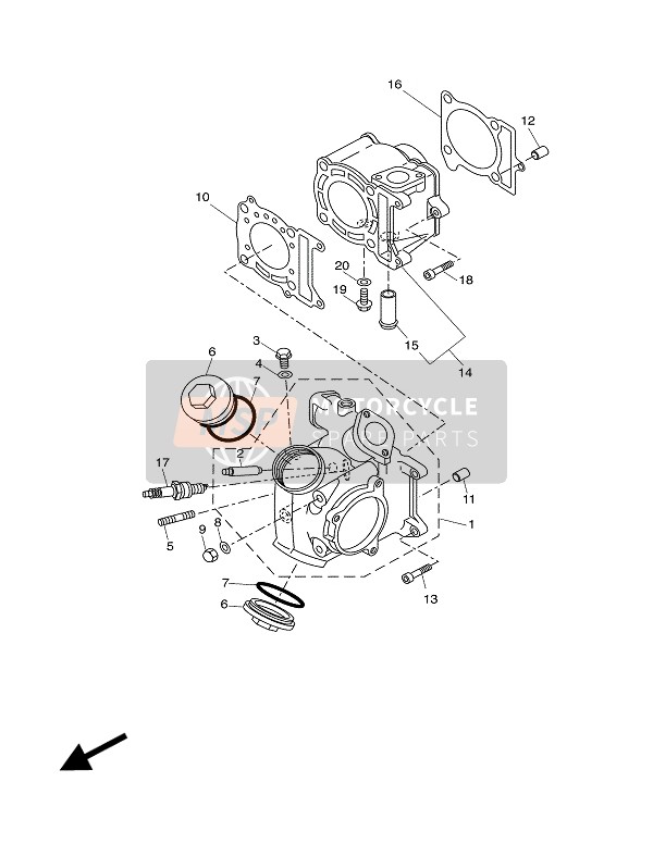 5KD111810100, Gasket, Cilinderkop 1, Yamaha, 0